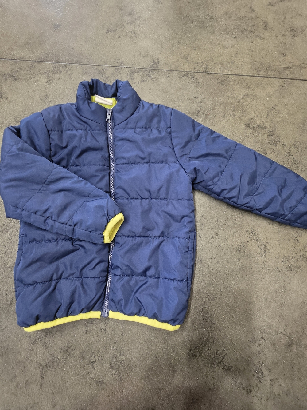 Crazy 8 Navy Puffer Jacket with Yellow Trim